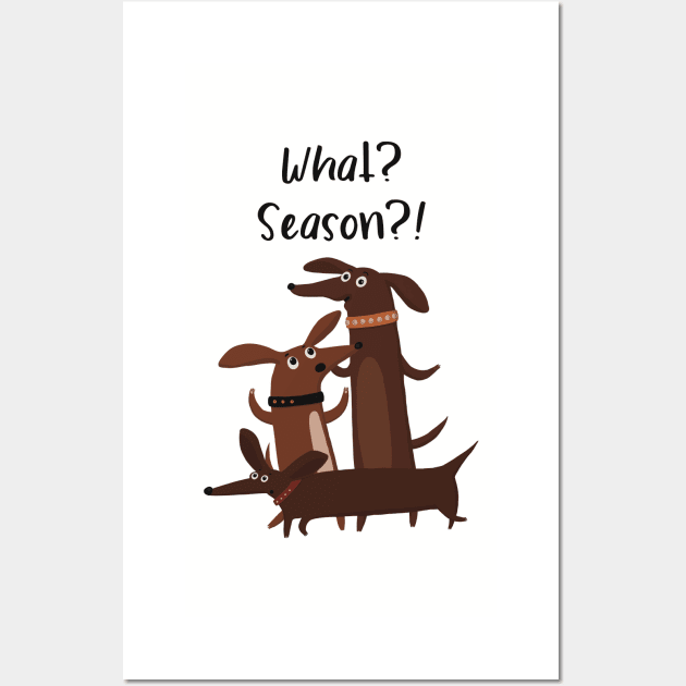 Cute and excited dachshunds realize it’s the season Wall Art by marina63